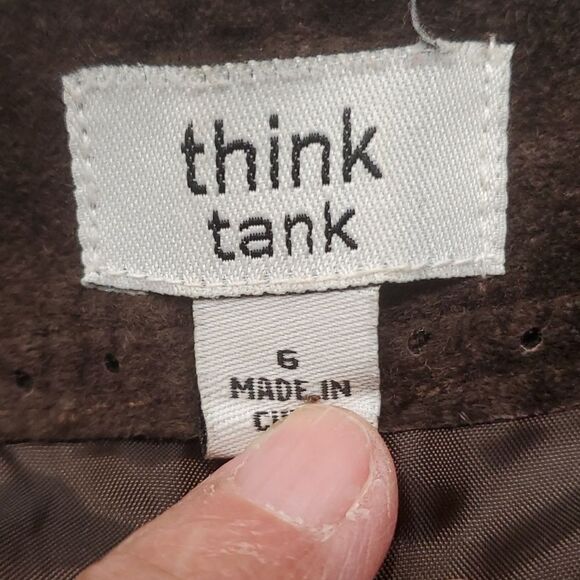 Women's suede pants, by think tank. Y2K  Completely lined. Size 6. Brownish gray - Picture 6 of 10